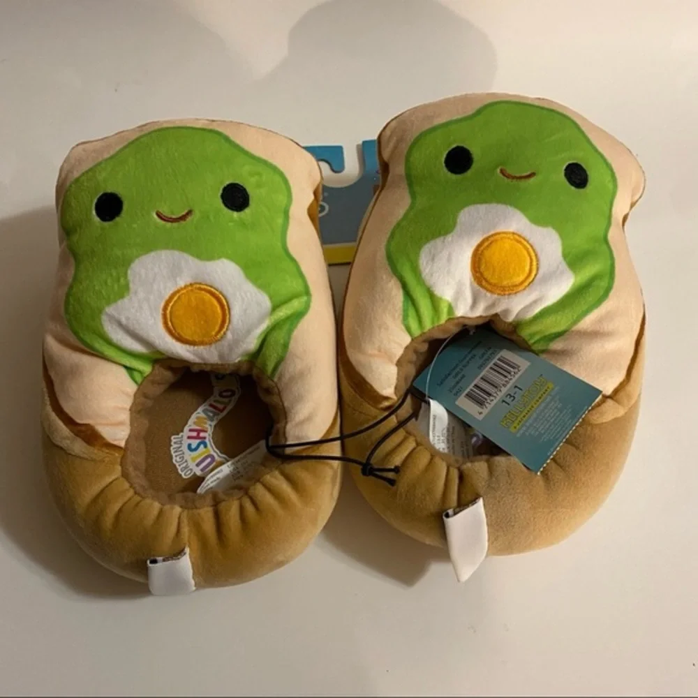 Squish‎ mallows Slippers Girls Size 13-1 Plush Avocado Toast Slip On Shoes